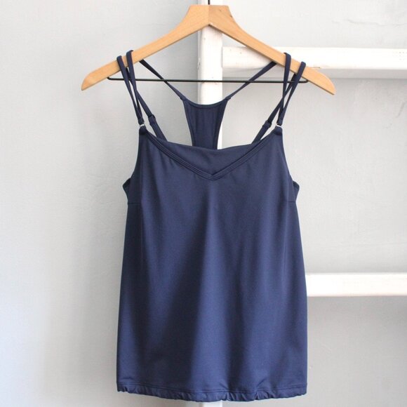 Athleta Other - Athleta Women's Navy Blue Seascape Bra Cup Tankini Swim Top Size 34B/C
